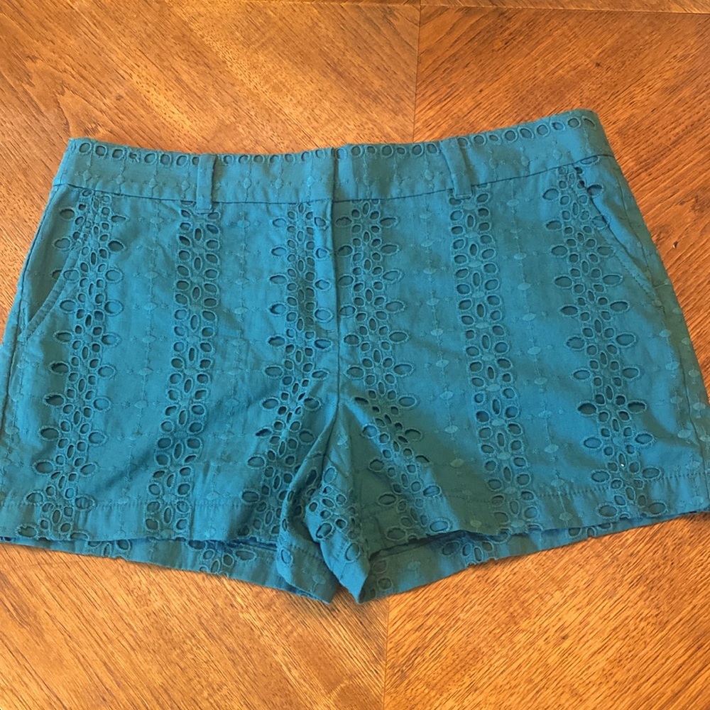 Ann Taylor Loft Green Eyelet Shorts